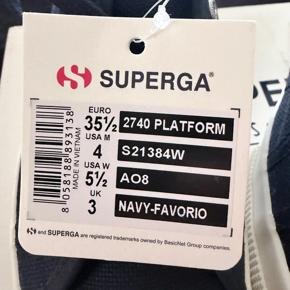 Superga Navy Platform Sneakers